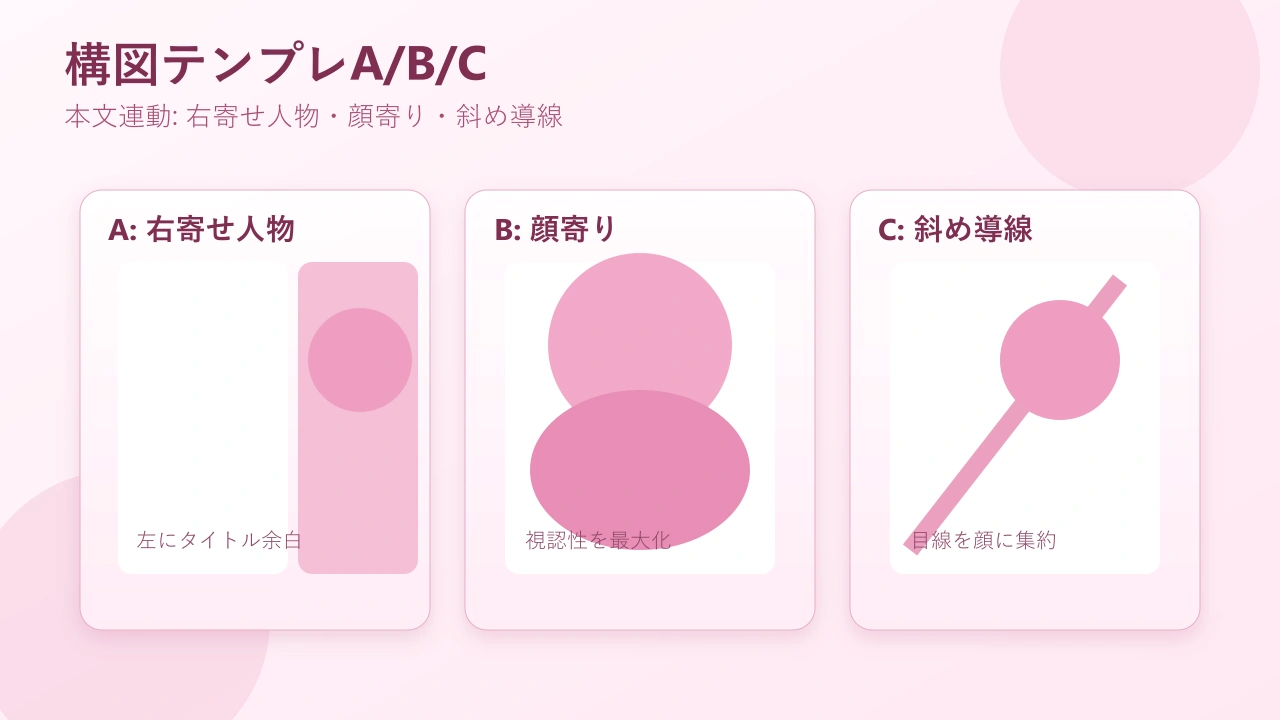 A/B/C構図テンプレート比較図