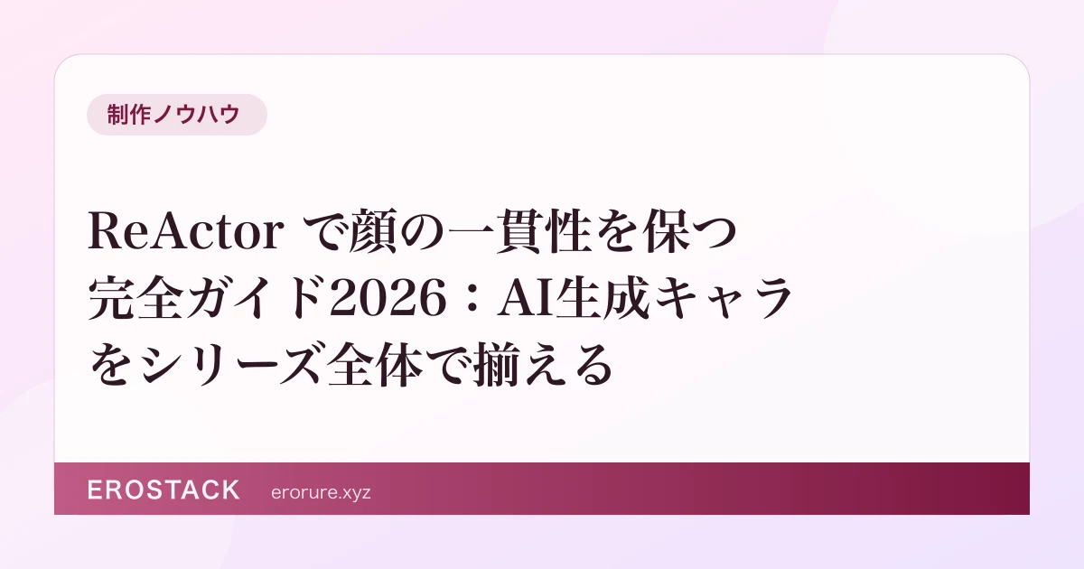 ReActor で顔の一貫性を保つ完全ガイド2026：AI生成キャラをシリーズ全体で揃える のサムネイル